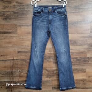 DL1961 Jeans 29 Bridget Boot Mid Rise Instasculpt Sutherland Wash Raw Hem